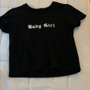 Black baby girl crop top